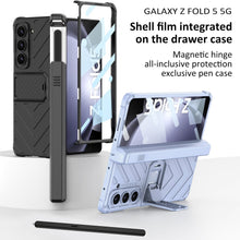 Load image into Gallery viewer, Magnetic Samsung Galaxy Z Fold5 Fold4 Fold3 Case Business Folding Armor Cover With Film & Slide Pen Slot and Kickstand - mycasety2023 Mycasety