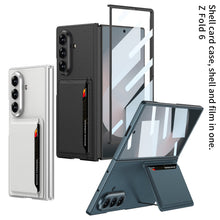 Load image into Gallery viewer, Business-style Leather Card Holderr Phone Case With Back Screen Film For Galaxy Z Fold 7/6/5