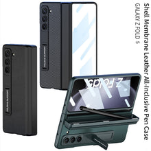 Load image into Gallery viewer, Magnetic Hinge Pen Box Protective Leather Phone Case With Back Screen Glass For Samsung Galaxy Z Fold 5/4/3 5G - mycasety2023 Mycasety