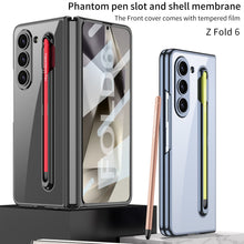 Carregar imagem no visualizador da galeria, Transparent Electroplating Protective Phone Case With Pen Tray Shell and Film For Samsung Galaxy Z Fold6