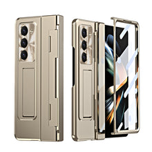 Load image into Gallery viewer, Golden Armor Hinge Magnetic Bracket Protective Phone Case With Front Protection Film For Samsung Galaxy Z Fold5 Fold4 Fold3 - Mycasety Mycasety