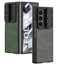 Cargar imagen en el visor de la galería, Leather Lens Slide Protector Shockproof Phone Case With Screen Protector For Samsung Galaxy Z Fold 6