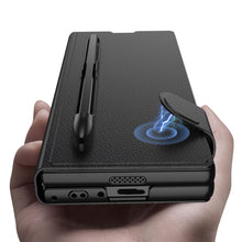 Carregar imagem no visualizador da galeria, Luxurious Leather Cover Shockproof Phone Case With Screen Protector and Pen Slot For Samsung Galaxy Z Fold6