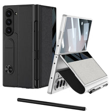 Carregar imagem no visualizador da galeria, Luxurious Leather Cover Shockproof Phone Case With Screen Protector & Pen Slot For Samsung Galaxy Z Fold6