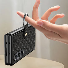 Load image into Gallery viewer, Luxurious Leather Ring Holder Protective Phone Case With Front Protection Film For Samsung Galaxy Z Fold5 Fold4 Fold3 - Mycasety Mycasety