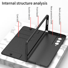 Load image into Gallery viewer, Leather Pen Holder Armor Back Case For Samsung Galaxy Z Fold3 Fold4 5G - Mycasety Mycasety