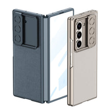 Carregar imagem no visualizador da galeria, Leather All-inclusive Lens Slide Protector Phone Case With Back Screen Protector For Samsung Galaxy Z Fold 6