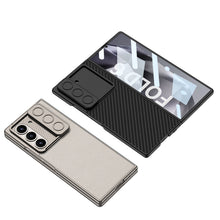 Load image into Gallery viewer, Leather All-inclusive Lens Slide Protector Phone Case With Back Screen Protector For Galaxy Z Fold 6