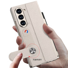 Carregar imagem no visualizador da galeria, Luxurious Leather Cover Shockproof Phone Case With Screen Protector & Pen Slot For Samsung Galaxy Z Fold6