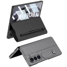 Carregar imagem no visualizador da galeria, Luxurious Leather Cover Shockproof Phone Case With Screen Protector and Pen Slot For Samsung Galaxy Z Fold6