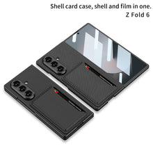 Load image into Gallery viewer, Business-style Leather Card Holderr Phone Case With Back Screen Film For Galaxy Z Fold 7/6/5