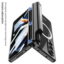 Load image into Gallery viewer, Magnetic Magsafe Wireless Charge Electroplated Pen Box Bracket Phone Case For Samsung Galaxy Z Fold 4 5G - mycasety2023 Mycasety