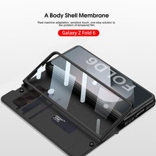 Carregar imagem no visualizador da galeria, Luxurious Leather Cover Shockproof Phone Case With Screen Protector and Pen Slot For Samsung Galaxy Z Fold6