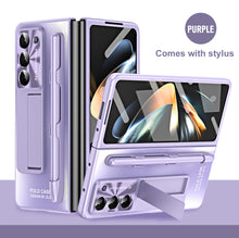 Load image into Gallery viewer, Frosted Electroplating Shockproof Phone Case With Front Screen Protector & Bracket For Galaxy Z Fold6/5/4/3