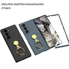 Cargar imagen en el visor de la galería, Luxury Shockproof Phone Case With Gold Ring Holder For Samsung Galaxy Z Fold 6
