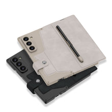 Carregar imagem no visualizador da galeria, Luxurious Suede Cover Shockproof Phone Case With Screen Protector and Pen Slot For Samsung Galaxy Z Fold6