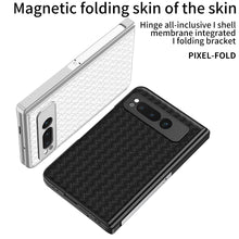 Load image into Gallery viewer, Magnetic All-inclusive Woven Pattern Case With Tempered Film For Google Pixel Fold With Damped Folding Bracket - mycasety2023 Mycasety