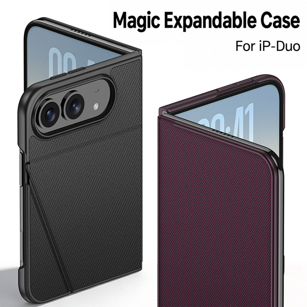 iPhone Duo | Magnetic Flip Phone Case with Expandable Cover & Built-in Folding Stand | 50% OFF