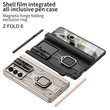 Cargar imagen en el visor de la galería, Armor Shockproof Ring Holder Pen Box Phone Case With Screen Protector For Samsung Galaxy Z Fold6