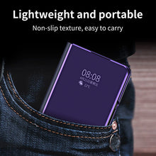 Load image into Gallery viewer, Smart Mirror Clear View Flip Case Luxury Magnetic Leather Kickstand Shockproof Cover For Galaxy Z Fold 7/6/5/4/3