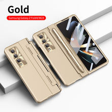 Load image into Gallery viewer, Enhanced Version of Armor Hinge Folding Shell Case For Samsung Galaxy Z Fold3 Fold4 5G With S-Pen Slot & Stylus - Mycasety Mycasety