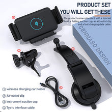 Load image into Gallery viewer, Automatic Clamping Car Wireless Charger for Samsung Galaxy Z Fold 3 2 Note20 S22 S21 S20 iPhone 13 12 11 XS Max Air Vent Mount Phone Holder - Mycasety Mycasety