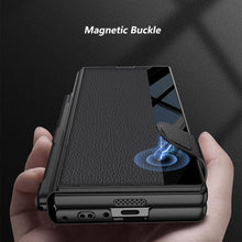 Load image into Gallery viewer, Luxurious Leather Cover Shockproof Phone Case With Screen Protector & Pen Slot For Galaxy Z Fold 6/7