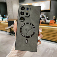 Load image into Gallery viewer, Luxury For Magnetic Wireless Charging Leather Phone Case For Samsung Galaxy S24 S23 S22 S21 Plus Ultra Cover Elk Deer Shell
