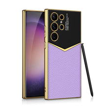 Load image into Gallery viewer, Electroplated Leather Phone Case For Samsung Galaxy S23Ultra Series