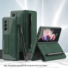 Load image into Gallery viewer, Leather Pen Holder Armor Back Case For Samsung Galaxy Z Fold3 Fold4 5G - Mycasety Mycasety