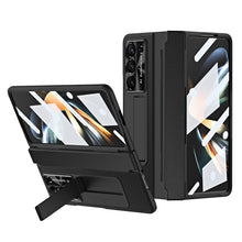 Load image into Gallery viewer, Luxury Leather Magnetic Bracket Shell Electroplated Phone Case For Samsung Galaxy Z Fold3/4/5 With Back Screen Glass - Mycasety Mycasety