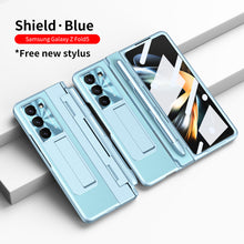 Load image into Gallery viewer, Luxury Leather Magnetic Bracket Shell Electroplated Phone Case For Samsung Galaxy Z Fold3/4/5 With Back Screen Glass - Mycasety Mycasety