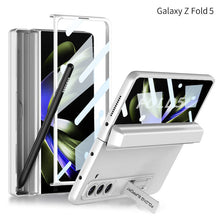 Load image into Gallery viewer, Magnetic Full Coverage Samsung Galaxy Z Fold 5 Case with Front Tempered Glass Protector and Hidden Pen Holder - Mycasety Mycasety