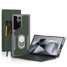Load image into Gallery viewer, Luxury Leather Electroplated Protective Cover With Invisible Bracket And Card Holder For Samsung Galaxy S24 S23 Ultra