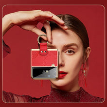 Load image into Gallery viewer, Genuine Leather Folding Phone Case For Samsung Galaxy Z Flip 5/4/3 - Mycasety Mycasety