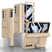 Load image into Gallery viewer, Magnetic Armor All-included Slide Pen Case With Back Screen Glass Hinge Holder Phone Cover For Samsung Galaxy Z Fold3 Fold4 Fold5 - Mycasety Mycasety