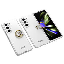 Load image into Gallery viewer, Electroplated Slim Samsung Galaxy Z Fold 5 Case with Front Screen Tempered Glass Protector & Ring - Mycasety Mycasety