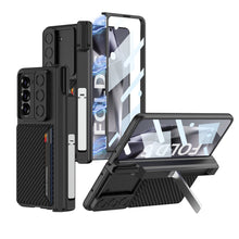 Load image into Gallery viewer, Magnetic Hinge Pen Box Lens Slide Protector Shockproof Phone Case With Screen Protector & Card Holder For Galaxy Z Fold 6