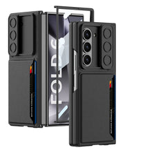 Load image into Gallery viewer, Leather Card Holder Lens Slide Protector Shockproof Phone Case With Screen Protector For Galaxy Z Fold 6