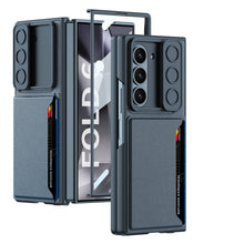 Load image into Gallery viewer, Leather Card Holder Lens Slide Protector Shockproof Phone Case With Screen Protector For Galaxy Z Fold 6