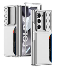 Carregar imagem no visualizador da galeria, Leather Card Holder Lens Slide Protector Shockproof Phone Case With Screen Protector For Samsung Galaxy Z Fold 6