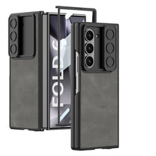 Cargar imagen en el visor de la galería, Leather Lens Slide Protector Shockproof Phone Case With Screen Protector For Samsung Galaxy Z Fold 6
