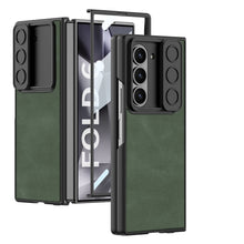 Cargar imagen en el visor de la galería, Leather Lens Slide Protector Shockproof Phone Case With Screen Protector For Samsung Galaxy Z Fold 6