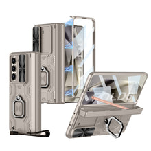 Cargar imagen en el visor de la galería, Armor Shockproof Ring Holder Pen Box Phone Case With Screen Protector For Samsung Galaxy Z Fold6