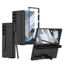 Carregar imagem no visualizador da galeria, Luxury Leather Shockproof Phone Case With Back Screen Protector For Samsung Galaxy Z Fold6