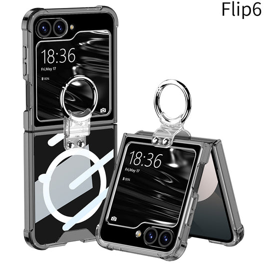 Airbag Anti-fall Transparent Galaxy Z Flip6 / Flip5 / Flip4 Case with Ring Holder