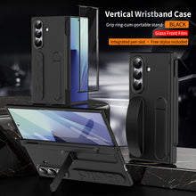 Load image into Gallery viewer, Hinge Pen Box Shockproof Phone Case With Screen Protector & Wristband Holder For Galaxy Z Fold 7/6/5/4/3