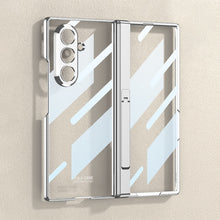 Load image into Gallery viewer, Electroplated Magnetic Hinge Clear Phone Case With Bracket For Galaxy Z Fold 7/6/5