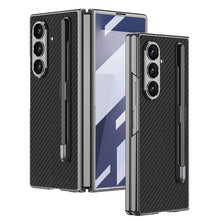 Load image into Gallery viewer, Business-style Electroplated Leather Phone Case With Pen Slot & Stylus For Galaxy Z Fold 7/6/5/4