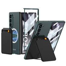 Load image into Gallery viewer, Magnetic Leather Card Holder Shockproof Phone Case With Screen Glass Protector For Galaxy Z Fold 6/5/4/3